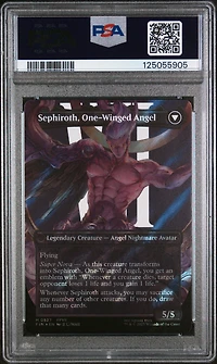 2025 Magic The Gathering Final Fantasy 0527 Sephiroth, Fabled Soldier/sephiroth, One-winged Angel Character Borderless-surge Foil PSA 10