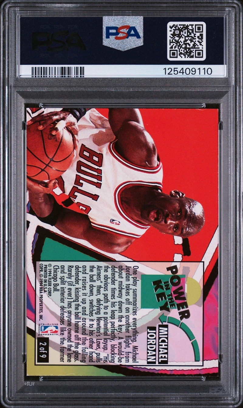 1993 Ultra Power In The Key 2 Michael Jordan PSA 8
