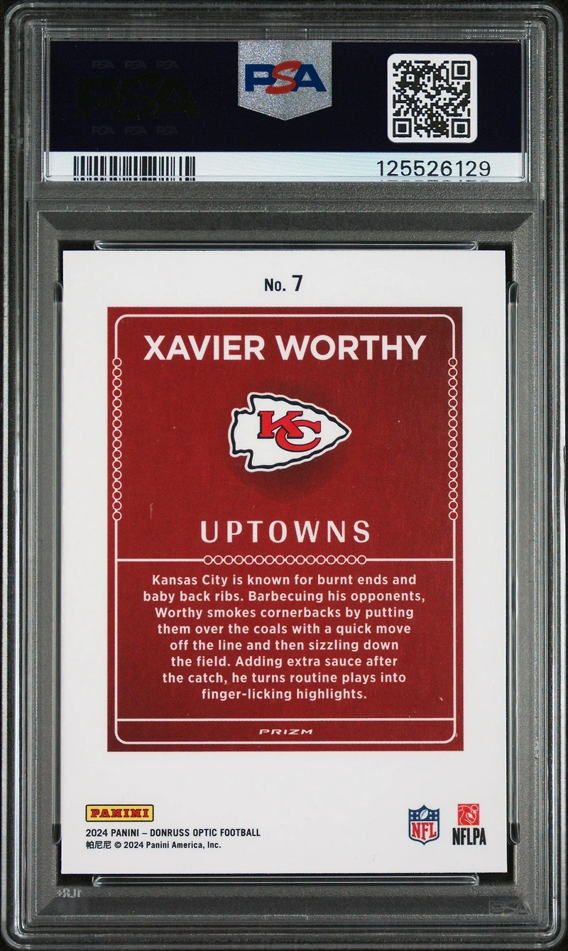 2024 Panini Donruss Optic Uptowns 7 Xavier Worthy PSA 9