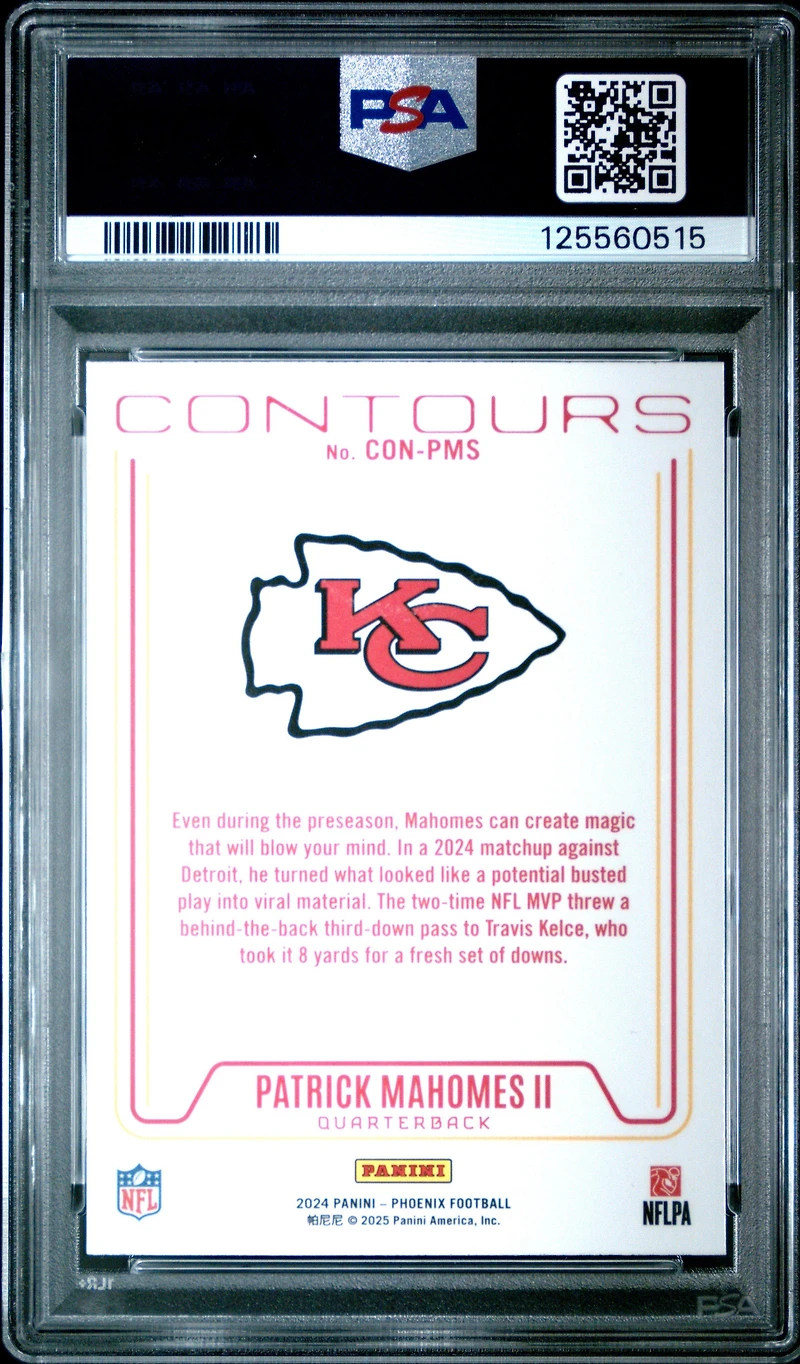 2024 Panini Phoenix Contours Conpms Patrick Mahomes Ii Lazer PSA 10
