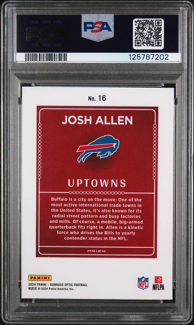 2024 Panini Donruss Optic Uptowns 16 Josh Allen PSA 10