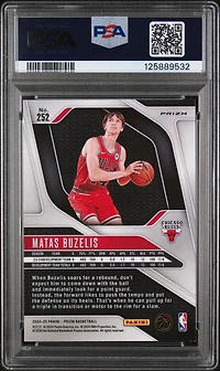 2024 Panini Prizm 252 Matas Buzelis Silver Prizm PSA 9