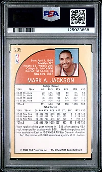1990 Hoops 205 Mark Jackson PSA 8