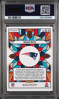 2024 Panini Mosaic Stained Glass Sg18 Drake Maye PSA 9