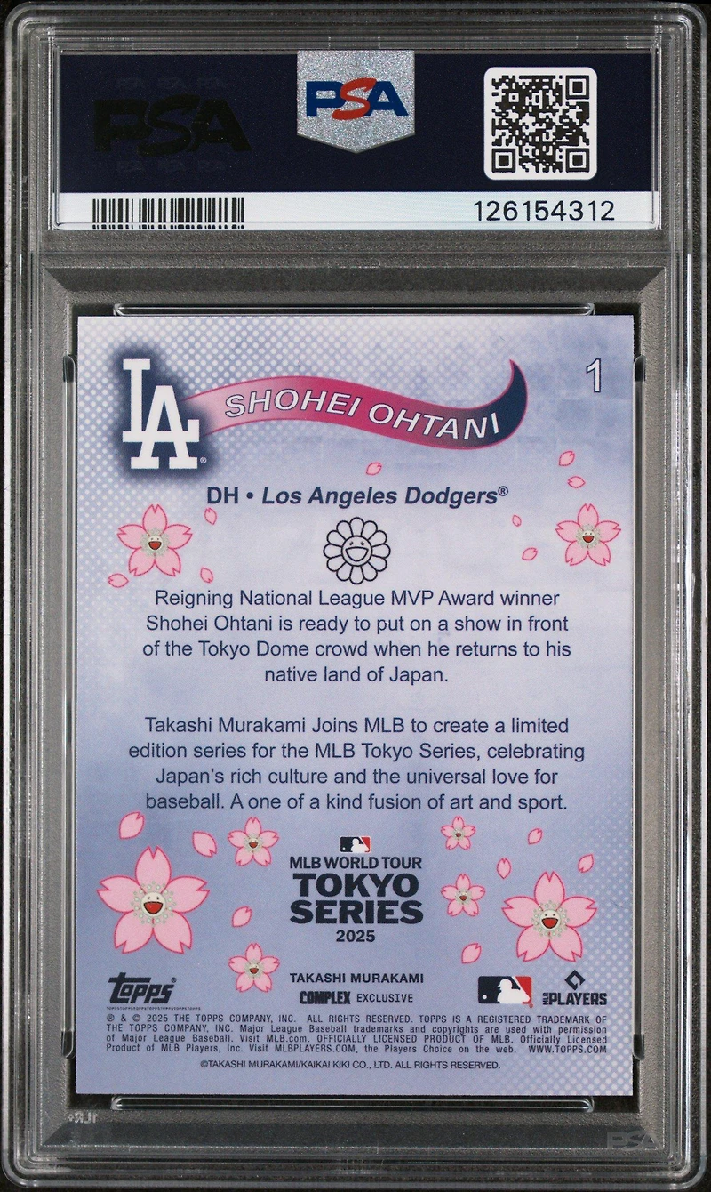 2025 Topps Takashi Murakami + Mlb World Tour Tokyo Series 1 Shohei Ohtani PSA 8