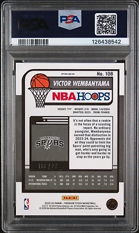 2023 Panini Hoops Premium Stock 108 Victor Wembanyama Red Prizm PSA 10