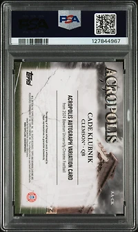 2024 Bowman University Chrome Acropolis Autographs Aack Cade Klubnik PSA 9