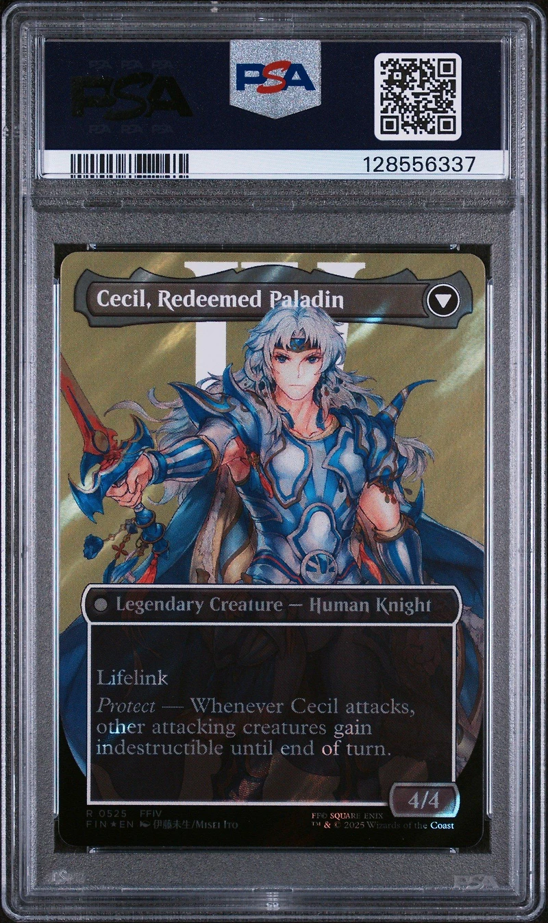 2025 Magic The Gathering Final Fantasy 0525 Cecil, Dark Knight/cecil, Redeemed Paladin Character Borderless-surge Foil PSA 10