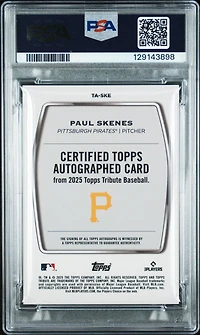 2025 Topps Tribute Tribute Autographs Taske Paul Skenes Blue PSA 9