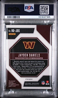 2024 Panini Prizm Rookie Gear Rgjds Jayden Daniels PSA 10