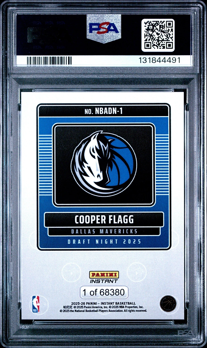2025 Panini Instant Nba Draft Night 1 Cooper Flagg PSA