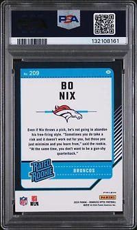 2024 Panini Donruss Optic 209 Bo Nix Red Stars PSA 10