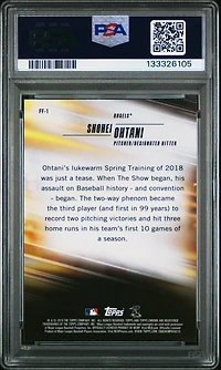 2018 Topps Chrome Freshman Flash Ff-1 Shohei Ohtani PSA
