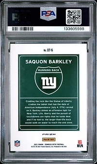2021 Panini Donruss Optic Downtown Dt6 Saquon Barkley PSA 10