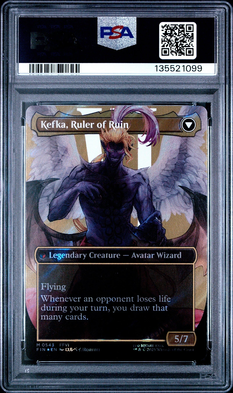 2025 Magic The Gathering Final Fantasy 0543 Kefka, Court Mage/kefka, Ruler Of Ruin Character Borderless-surge Foil PSA 10