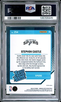 2024 Panini Donruss Optic 254 Stephon Castle Pink Hyper PSA 9