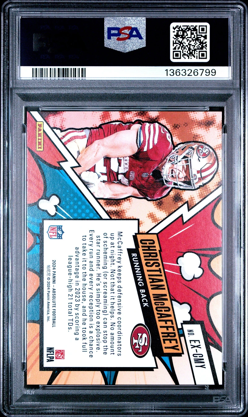 2024 Panini Absolute Explosive Excmy Christian Mccaffrey PSA 8