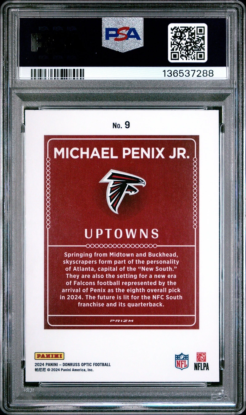 2024 Panini Donruss Optic Uptowns 9 Michael Penix Jr. PSA 10