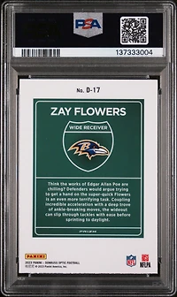 2023 Panini Donruss Optic Downtown! D17 Zay Flowers PSA 9
