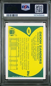 1989 Topps Traded 30t Deion Sanders PSA