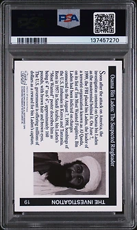 2001 Topps Enduring Freedom 19 Osama Bin Laden PSA 9