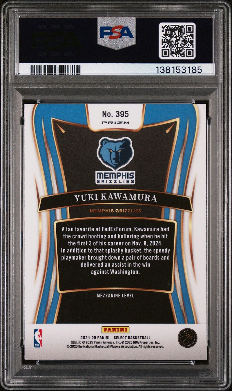2024 Panini Select 395 Yuki Kawamura Elephant Prizm PSA 10