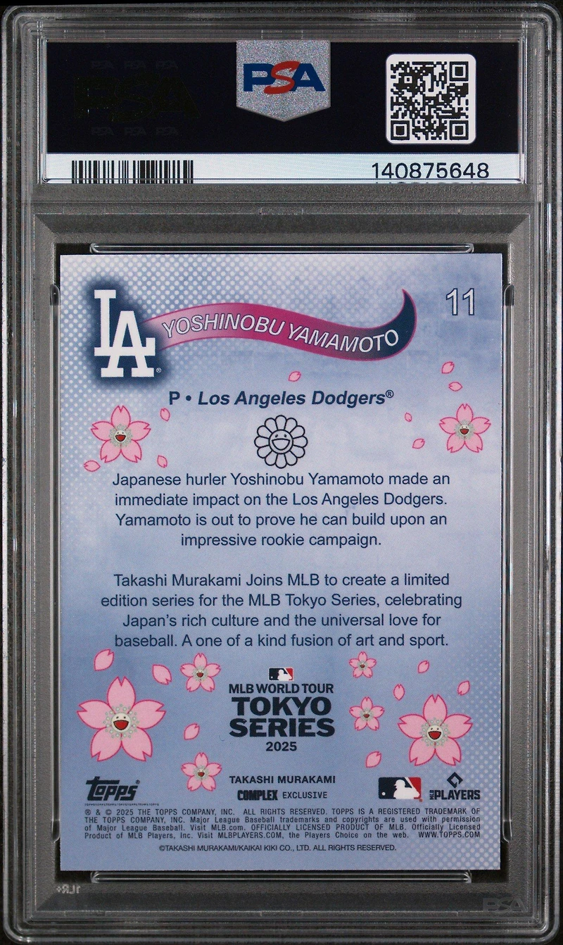 2025 Topps Takashi Murakami + Mlb World Tour Tokyo Series 11 Yoshinobu Yamamoto PSA 10