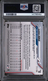 2020 Topps Chrome 50 Aaron Judge Green Refractor PSA 10