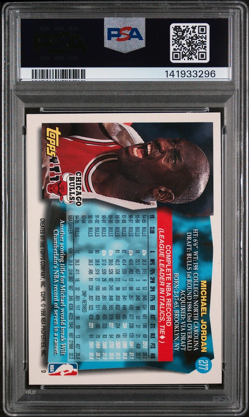 1995 Topps 277 Michael Jordan PSA 9