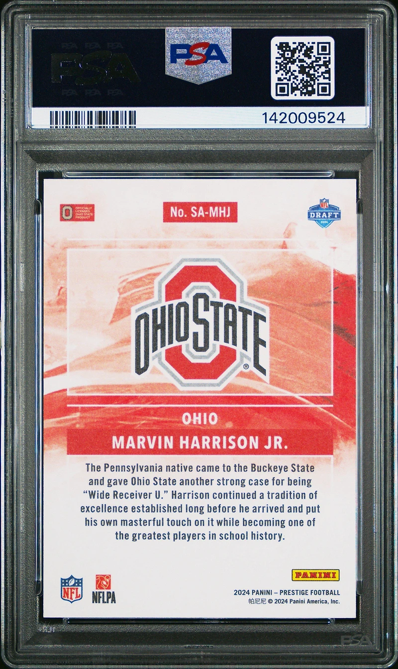 2024 Panini Prestige State Of The Art Samhj Marvin Harrison Jr. PSA 10