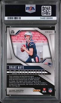 2024 Panini Prizm 329 Drake Maye Red/white/blue Prizm PSA 9