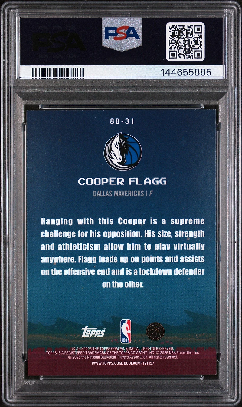 2025 Topps 8 Bit Ballers 8b-31 Cooper Flagg PSA 9