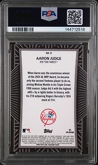 2025 Topps Chrome Shadow Etch Se2 Aaron Judge PSA 10
