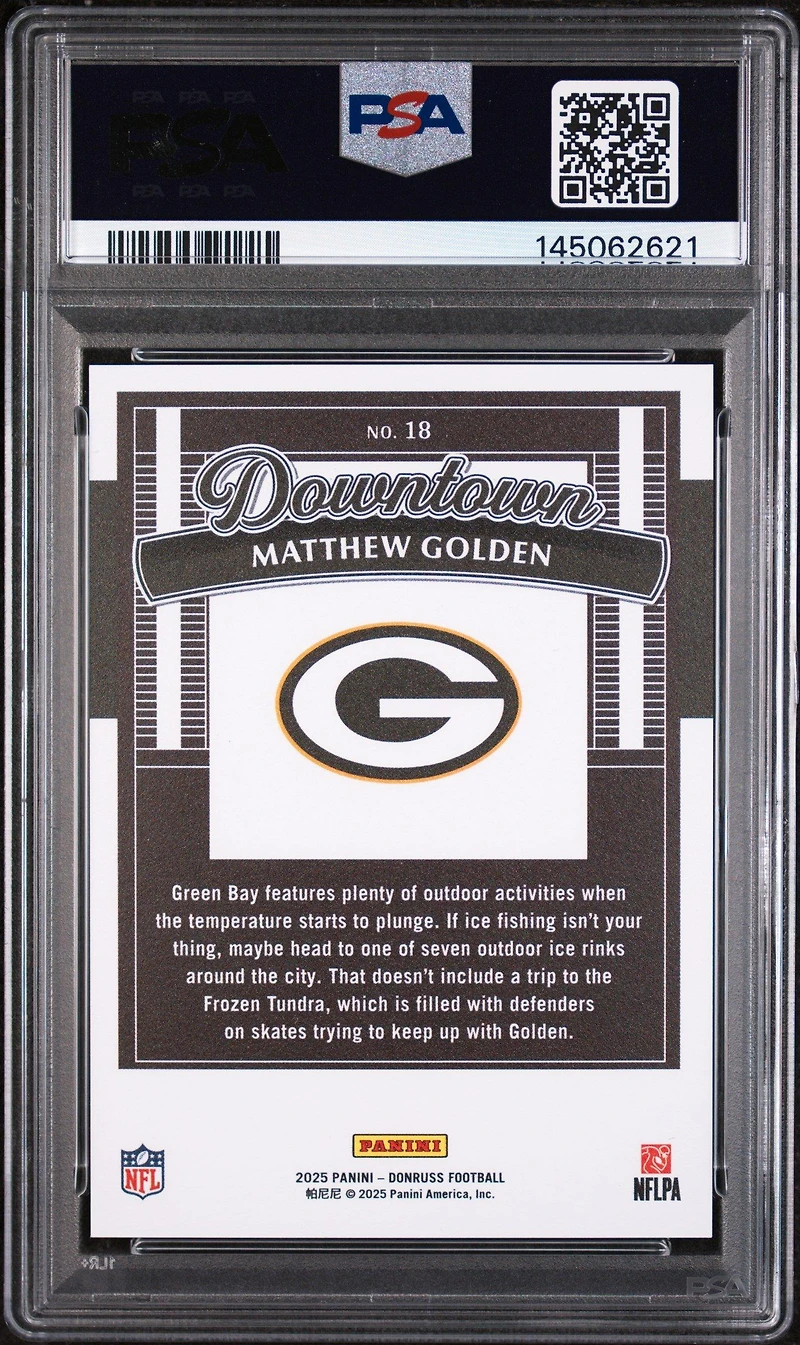 2025 Panini Donruss Downtown! 18 Matthew Golden PSA 9