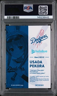 2024 Dodgers X Hololive Collaboration Hololive Night Usada Pekora PSA 8