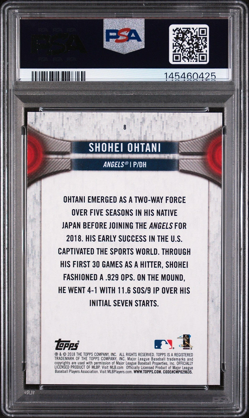 2018 Topps National Baseball Card Day 8 Shohei Ohtani PSA 9