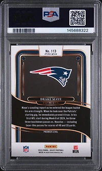 2024 Panini Select 113 Drake Maye Black & Gold Shock PSA 9