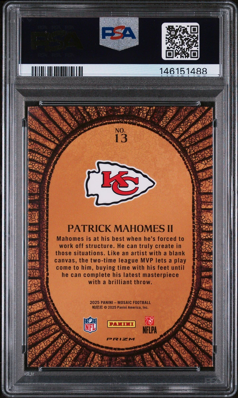 2025 Panini Mosaic Micro Mosaic 13 Patrick Mahomes Ii PSA 10