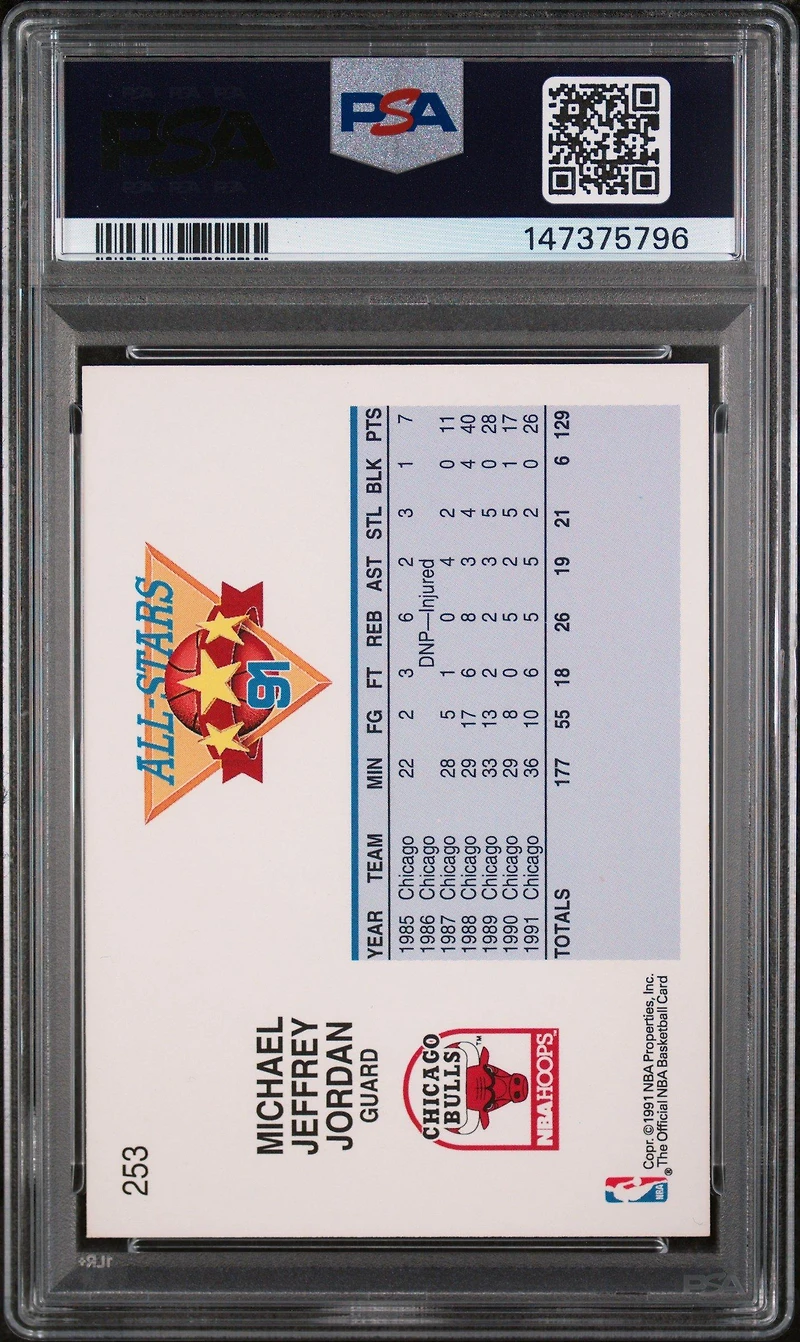 1991 Hoops 253 Michael Jordan All-star PSA 9