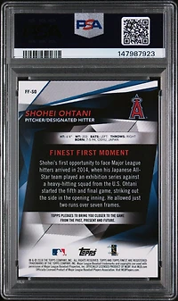 2018 Finest Finest Firsts Ff-so Shohei Ohtani PSA 9