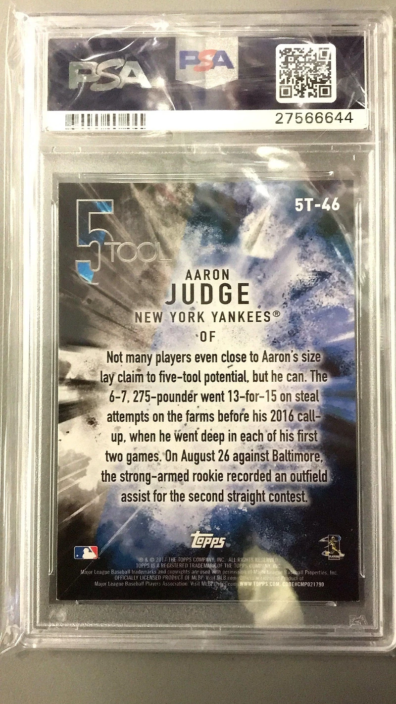 2017 Topps Five Tool 5t-46 Aaron Judge PSA 9