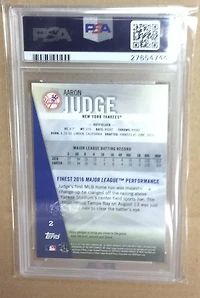 2017 Finest 2 Aaron Judge PSA 10