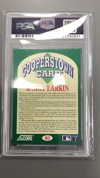 1991 Score Cooperstown B2 Barry Larkin PSA 9