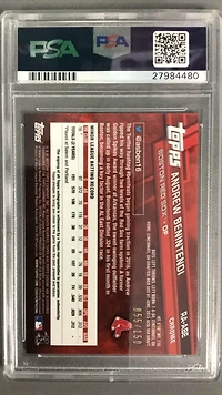 2017 Topps Chrome Rookie Autographs Ra-abe Andrew Benintendi Blue Refractor PSA 10