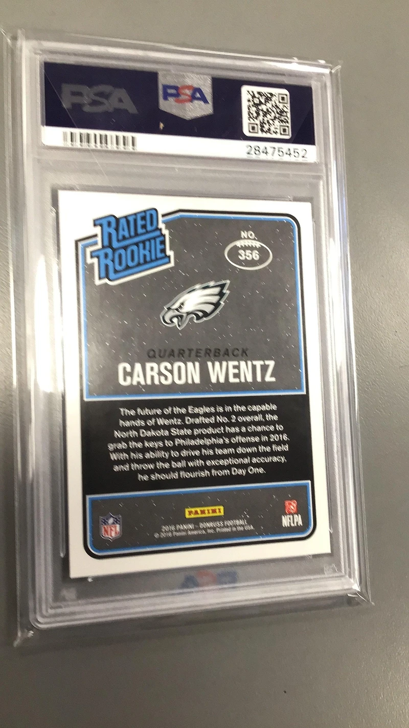 2016 Panini Donruss 356 Carson Wentz PSA 9