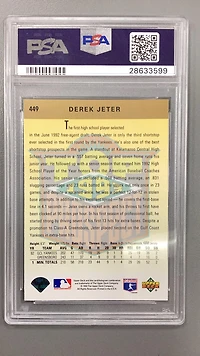 1993 Upper Deck 449 Derek Jeter PSA 9