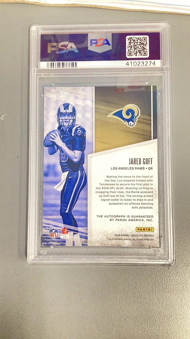 2016 Panini Absolute Absolutely Ink 30 Jared Goff PSA 9