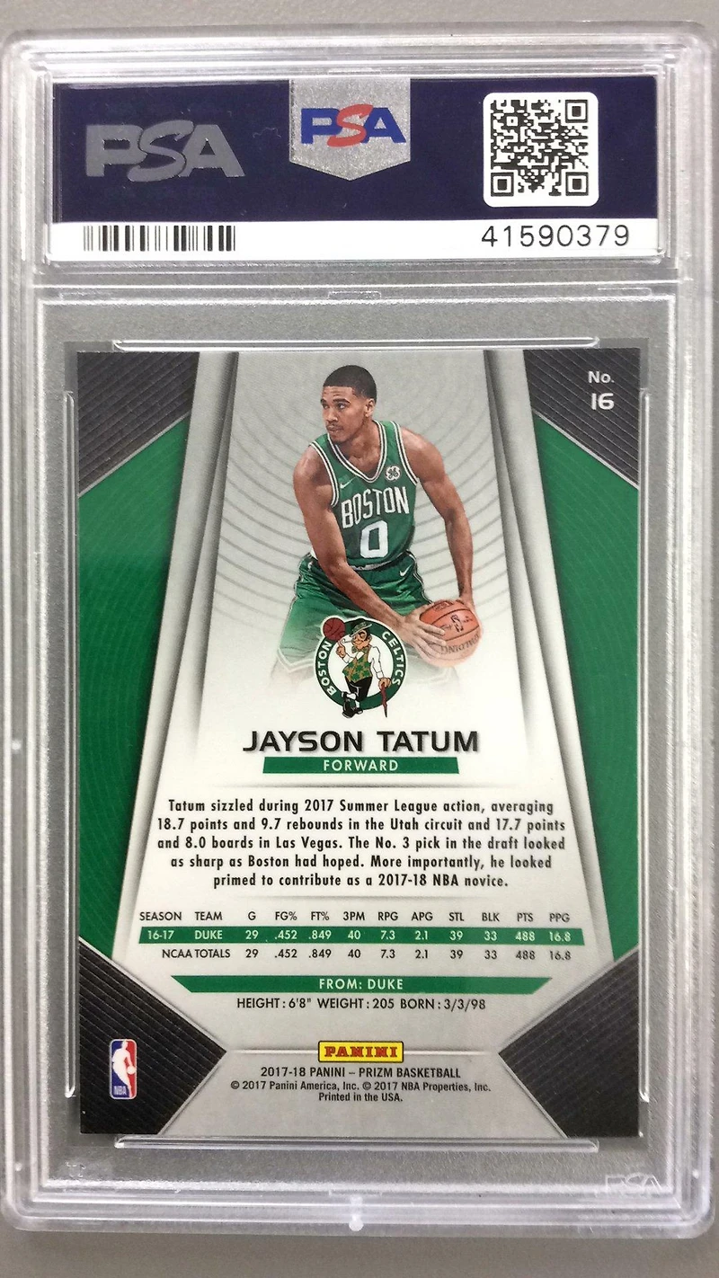 2017 Panini Prizm 16 Jayson Tatum PSA