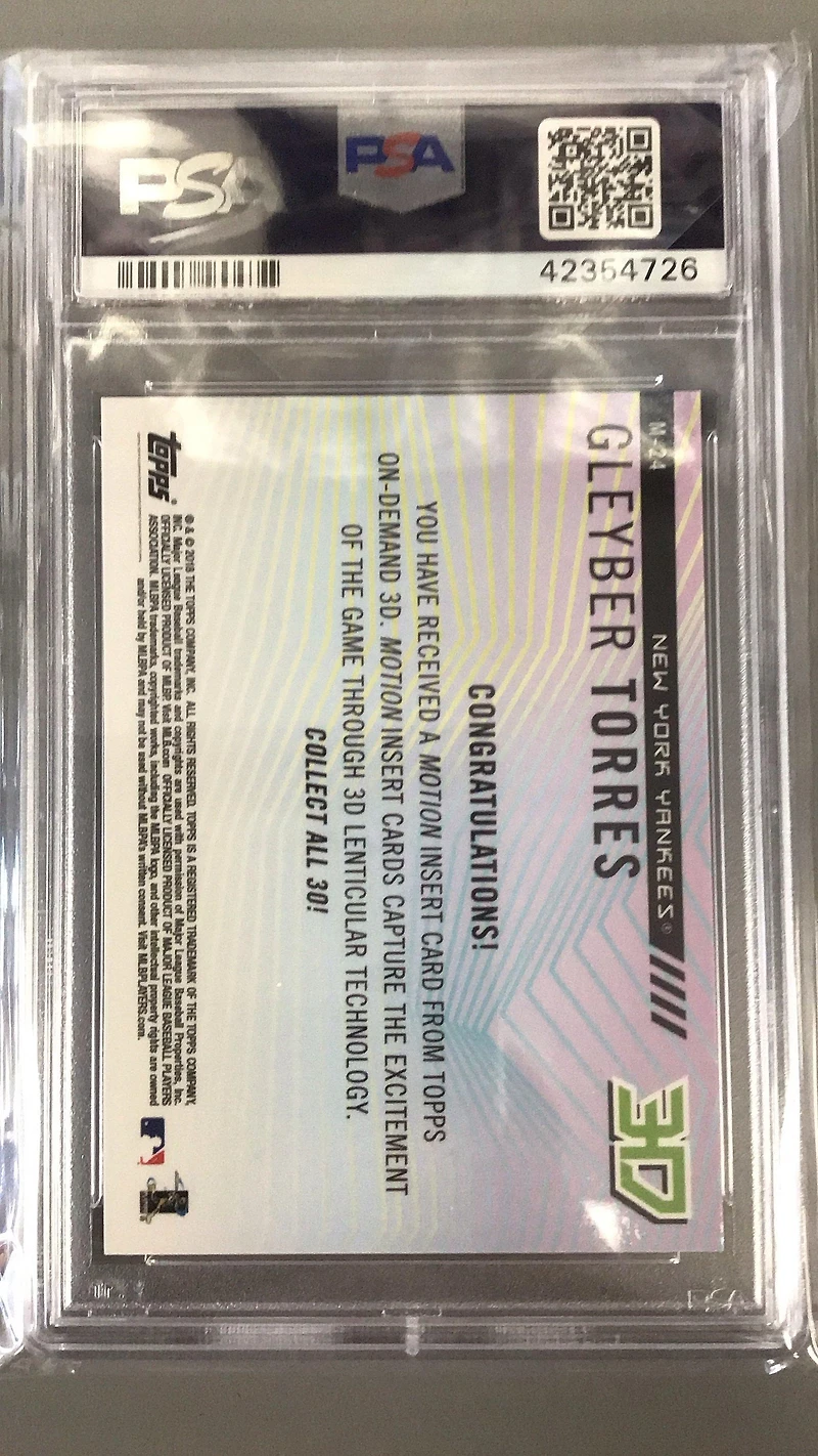 2018 Topps On Demand 3d Motion M-24 Gleyber Torres PSA 10