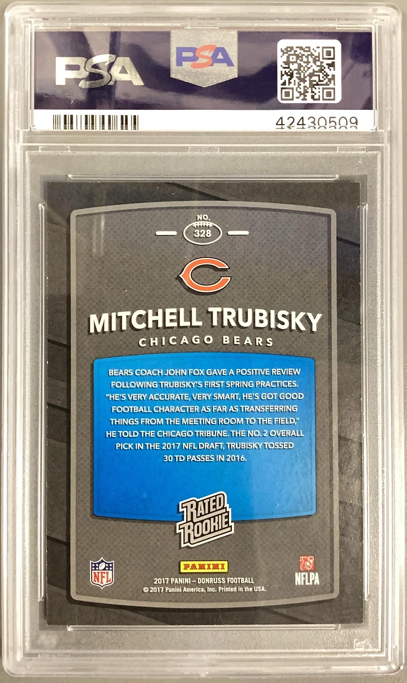 2017 Panini Donruss 328 Mitchell Trubisky PSA 10
